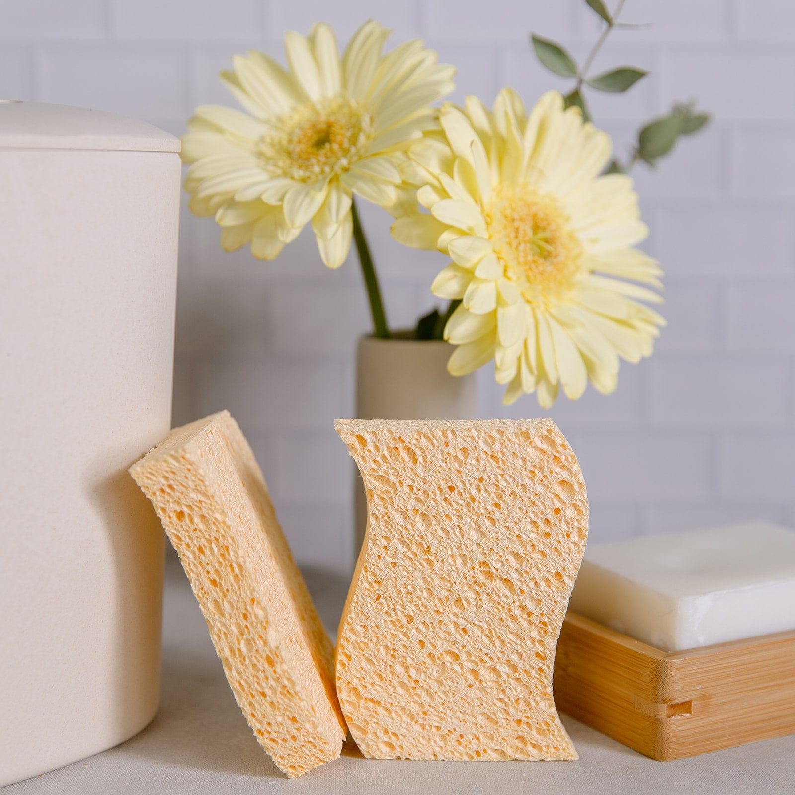 Zero Waste Club Biodegradable Sponges - Zero Waste Sponges - Biodegradable, 100% Wood Pulp, 2 Sponges