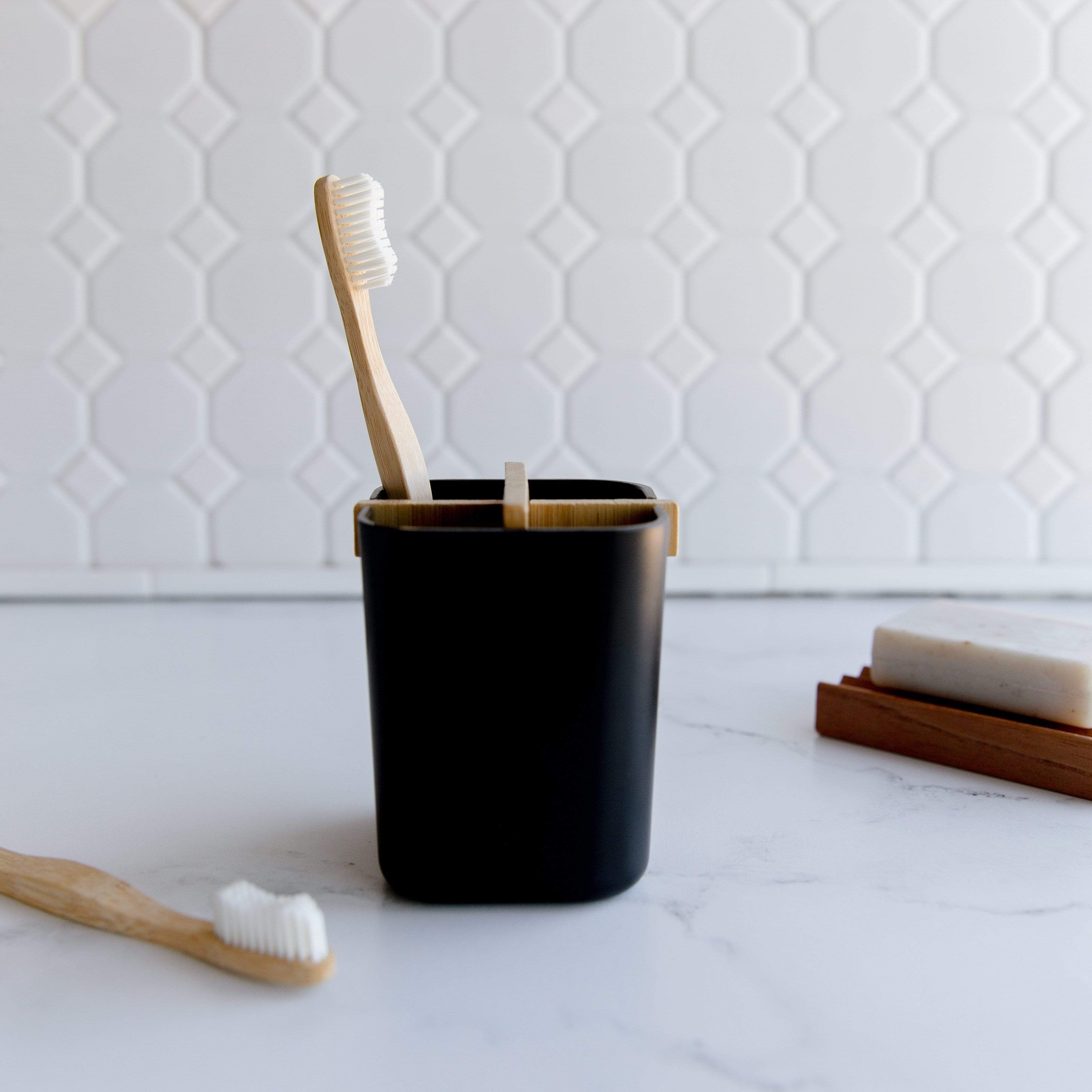 Zero Waste Store Zero Waste Toothbrush Holder- Plastic Free Bathroom, Bamboo Fiber & Corn Starch