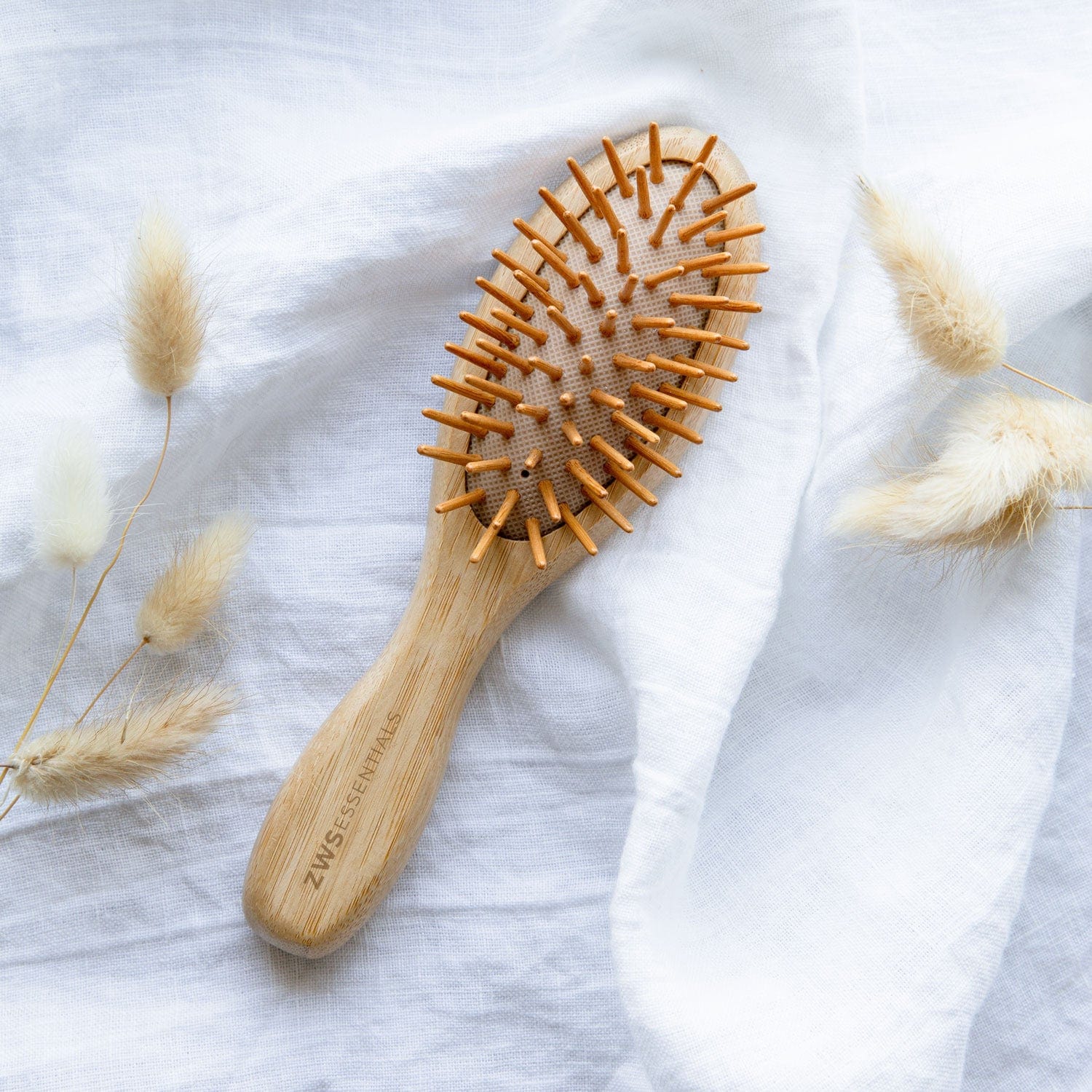 ZWS Essentials Mini Bamboo Hairbrush - Zero Waste Hair Brush, 100% Bamboo, Plastic Free, Compostable